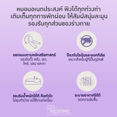 Restime หมอนพิงหลัง รุ่น Lumber Pillow หมอนพิงหลังใบยักษ์ หมอนรองหลัง แก้ปวดหลัง