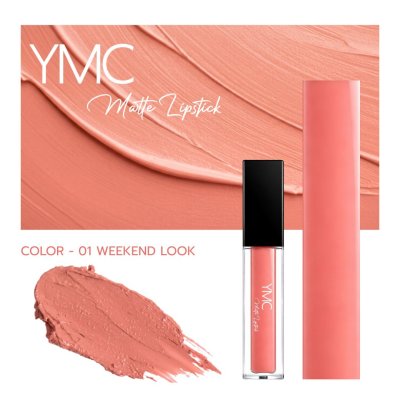 (ราคาเปิดตัว)YMC Matte Lipstick ลิปแมท 01 Weekend Look ติดทน แห้งเร็ว เกลี่ยง่าย ปาดเรียบ ลิปบำรุงริมฝีปาก ลิปสติก