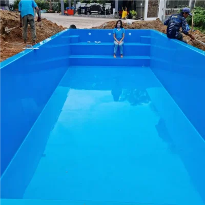 สระว่ายน้ำสำเร็จรูปไฟเบอร์กลาส ขนาด 3x8x1.3 เมตร