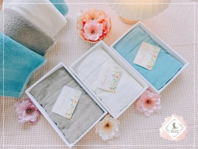 ของรับไหว้ ผ้าขนหนู cotton พรีเมี่ยม ขนาด 35*75cm.