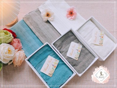 ของรับไหว้ ผ้าขนหนู cotton พรีเมี่ยม ขนาด 35*75cm.