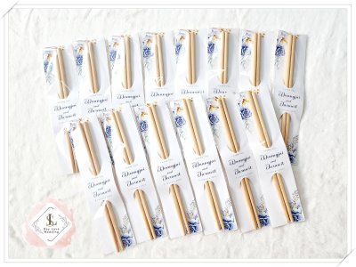 ตะเกียบไม้มินิมอลของชำร่วยงานแต่งความหมายดี