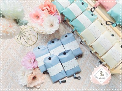 ของชำร่วยงานแต่ง ถุงผ้าร่มพับได้ รักษ์โลก พร้อมป้ายชื่อบ่าวสาว | Say Love Wedding