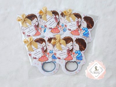 ที่เปิดขวดติดตู้เย็น ลายคู่บ่าวสาว ของชำร่วยงานแต่ง