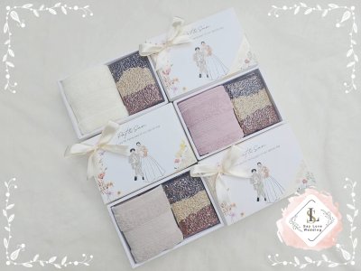 ของรับไหว้ผู้ใหญ่ ผ้าเช็ดผมคลุมไหล่ Cotton คู่ข้าว 3 กษัตริย์