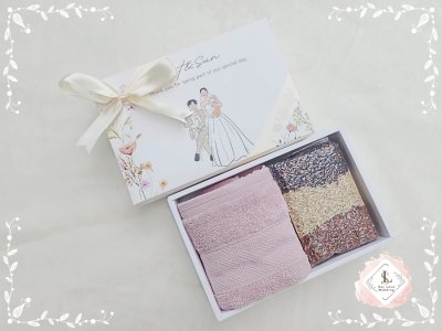 ของรับไหว้ผู้ใหญ่ ผ้าเช็ดผมคลุมไหล่ Cotton คู่ข้าว 3 กษัตริย์