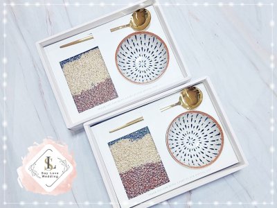 ชุดรับไหว้ข้าว 3 กษัตริย์ + ชามญี่ปุ่น + ช้อนทอง