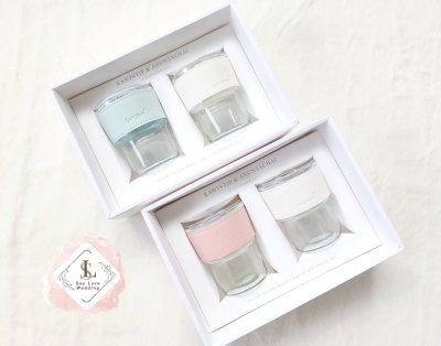 ของรับไหว้งานแต่ง แก้วกาแฟหนังจับคู่ 2 ใบ ของรับไหว้พรีเมี่ยม