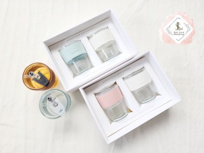 ของรับไหว้งานแต่ง แก้วกาแฟหนังจับคู่ 2 ใบ ของรับไหว้พรีเมี่ยม