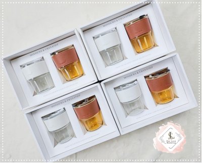ของรับไหว้งานแต่ง แก้วกาแฟหนังจับคู่ 2 ใบ ของรับไหว้พรีเมี่ยม