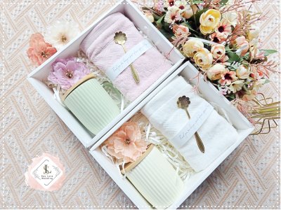 แก้วกาแฟมินิมอลฝาปิดไม้พร้อมช้อนชาคู่ผ้าcotton