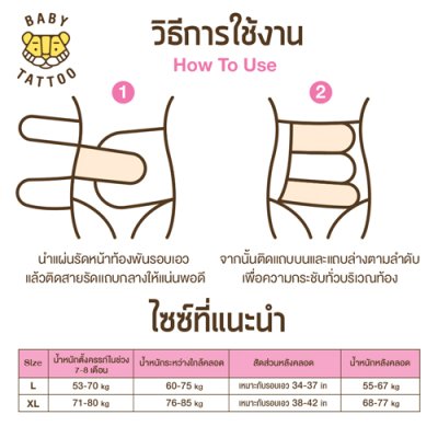 เข็มขัดกระชับสัดส่วนหลังคลอด แบบ 3 แถบ