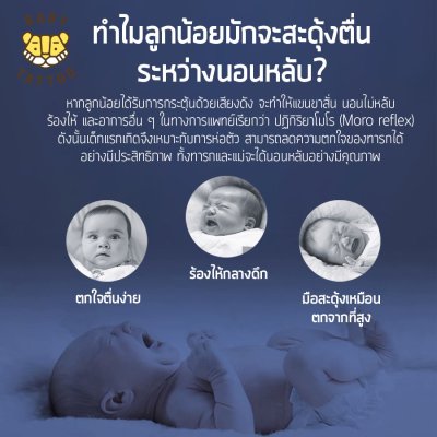 BABY TATTOO ถุงนอนห่อตัวทารกกันสะดุ้ง แบบกระดุมแป๊ก Full Open ถุงนอนกันสะดุ้ง (แถมฟรีถุงถนอมผ้า)