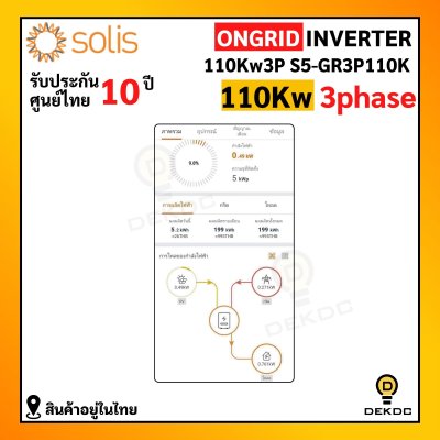 Solis Inverter on grid 110kw 3 ph แถม CT+wifi