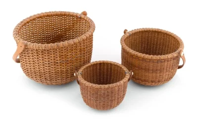 ASSEMBLED NEST OF THREE NANTUCKET BASKETS