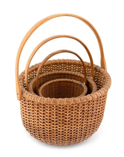 ASSEMBLED NEST OF THREE NANTUCKET BASKETS