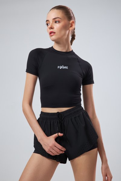 เสื้อวิ่งแขนสั้น  เอวลอย