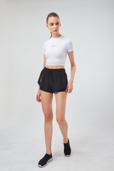 เสื้อวิ่งแขนสั้น  เอวลอย