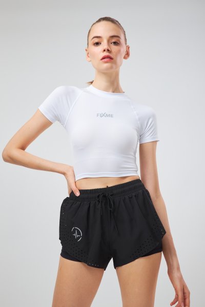 เสื้อวิ่งแขนสั้น  เอวลอย