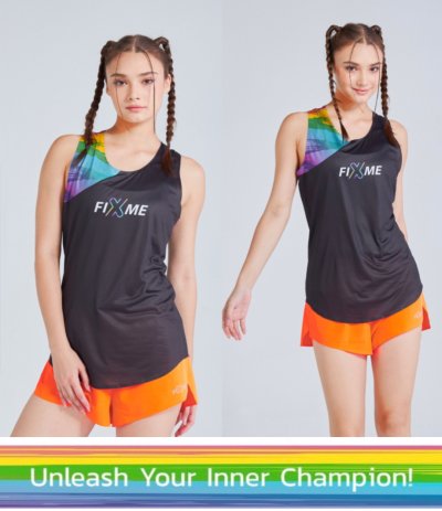 เสื้อกล้ามวิ่งหญิง เสื้อวิ่งหญิง รุ่น rainbow เบามาก ไร้ตะเข็บ
