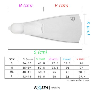 Fin ตีนกบ ครีบดำน้ำ ฟินฟรีไดฟ์ รุ่น Pro คุณภาพสูง ออกแบบ FIXSEA Fin ตีนกบ ครีบดำน้ำ ฟินฟรีไดฟ์ รุ่น Pro คุณภาพสูง ออกแบบ FIXSEA