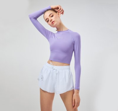 เสื้อวิ่งแขนยาวกันแดด เอวลอย   สำหรับวิ่ง