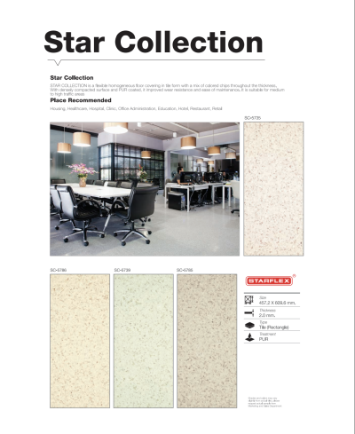กระเบื้องยางแบบแผ่นลายหินขัด Starflex รุ่น STAR COLLECTION