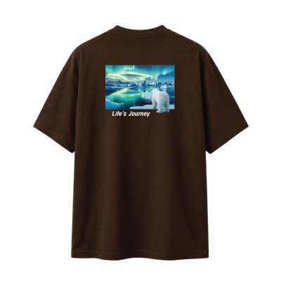 เสื้อยืด Aurora ทรง Oversize สวมใส่สบาย สีน้ำตาล (Cotton 100%)