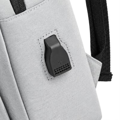 กระเป๋าเป้สะพายหลัง Laptop Backpack มีช่องเสียบสาย USB ความจุ 20 ลิตร (สีเทา) รุ่น BK-904GY