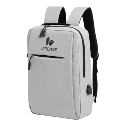 กระเป๋าเป้สะพายหลัง Laptop Backpack มีช่องเสียบสาย USB ความจุ 20 ลิตร (สีเทา) รุ่น BK-904GY