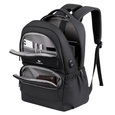 กระเป๋าเป้สะพายหลัง Laptop Backpack มีช่องเสียบสาย USB ความจุ 27 ลิตร (สีดำ) รุ่น BK-912BK
