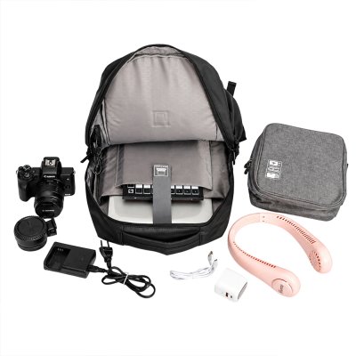 กระเป๋าเป้สะพายหลัง Laptop Backpack มีช่องเสียบสาย USB ความจุ 27 ลิตร (สีดำ) รุ่น BK-912BK