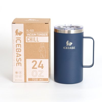 แก้วเบียร์ เก็บความเย็น ขนาด 24 Oz. ความจุ 720ML. ( สีกรม ) รุ่น CHILL