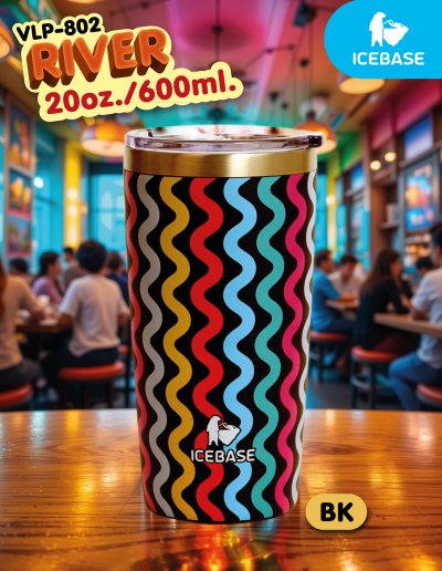 แก้วน้ำเก็บความเย็น ขนาด 20 Oz. ความจุ 600ML. รุ่น RIVER