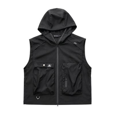 Hooded Cargo Vest  เสื้อกั๊กสไตล์แคมป์ปิ้ง มีฮู้ด แมทช์ง่าย ใส่ได้ทุกกิจกรรม (สีดำ) รุ่น LANTIS