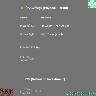 ชุดติดตั้ง 5 KW สำหรับ 3 เฟส