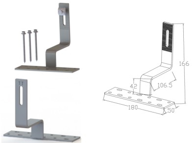 MEGA MOUNTING Tile Roof Hook 01 (MG-RK-01) ขายึดกระเบื้องซีแพค