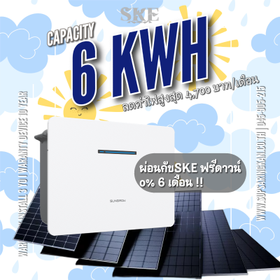 ชุดรวมติดตั้ง Hybrid I 6 kW I 1 เฟส I Sungrow | MG6RL I LowVolt I ลดค่าไฟ 4,700 บาท/เดือน