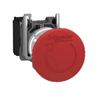 SCHNEIDER Harmony XB4 Emergency Stop Ø40mm Turn-to-Release (Metal) Model XB4BS8442