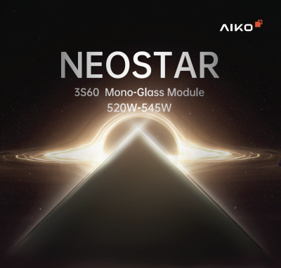 แผงโซล่าเซลล์ AIKO NEOSTAR 3S60 Mono-Glass 540W นวัตกรรมไร้บัสบาร์ (ABC Technology)