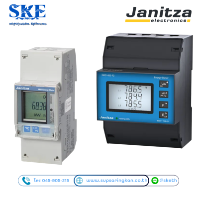 Janitza B21 Series MID Energy Meter มิเตอร์วัดพลังงานไฟฟ้า 1 เฟส มาตรฐาน MID สำหรับการคิดค่าไฟฟ้าและระบบโซลาร์เซลล์ โดย SKE