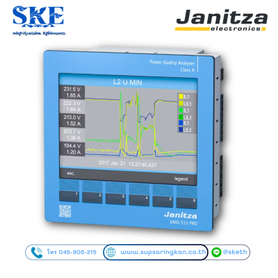 Janitza UMG 512-PRO เครื่องวิเคราะห์คุณภาพไฟฟ้ามาตรฐาน Class A สำหรับระบบโซลาร์เซลล์และโรงงานอุตสาหกรรม โดย SKE