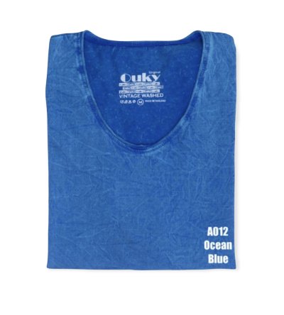 Ocean Blue (สีฟ้าทะเลฟอกเอซิด) ผลิตจากผ้าฝ้าย 100% ให้ความรู้สึกนุ่มฟู เบาสบาย