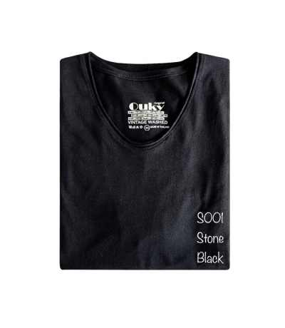 Black (สีดำฟอกสโตน) ผลิตจากผ้าฝ้าย 100% ให้ความรู้สึกนุ่มฟู เบาสบาย
