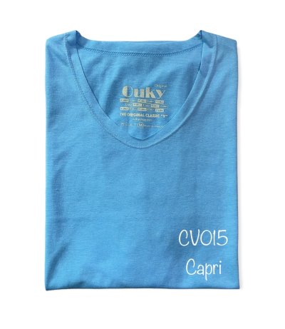 Capri (สีฟ้าอ่อน) เสื้อยืดคอวีเปลือย ดีไซน์สวย เนื้อผ้าบางเบา เนื้อผ้านุ่มสวมใส่สบาย ระบายอากาศดี ไม่ร้อนอบอ้าว Capri (สีฟ้าอ่อน) เสื้อยืดคอวีเปลือย ดีไซน์สวย เนื้อผ้าบางเบา เนื้อผ้านุ่มสวมใส่สบาย ระบายอากาศดี ไม่ร้อนอบอ้าว