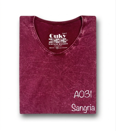 Sangria (สีแดงเลือดหมูฟอกเอซิด) ผลิตจากผ้าฝ้าย 100% ให้ความรู้สึกนุ่มฟู เบาสบาย