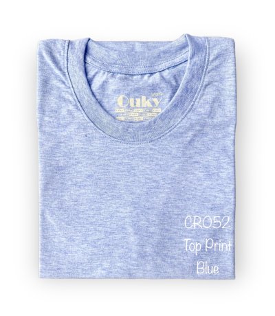 Top Print Blue (สีท็อปปริ้นฟ้า) เสื้อยืดคอกลม ดีไซน์สวย เนื้อผ้าบางเบา เนื้อผ้านุ่มสวมใส่สบาย ระบายอากาศดี ไม่ร้อนอบอ้าว(copy)(copy)(copy)(copy)(copy)