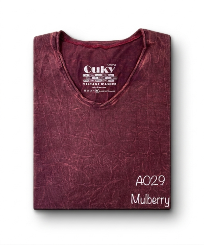 Mulbery (สีม่วงแดงฟอกเอซิด) ผลิตจากผ้าฝ้าย 100% ให้ความรู้สึกนุ่มฟู เบาสบาย