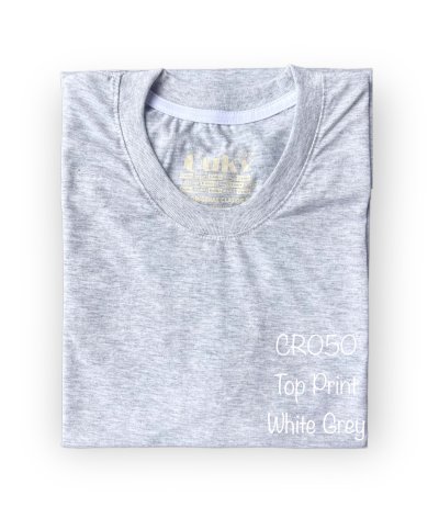 White Grey (สีท็อปปริ้นขาว) เสื้อยืดคอกลม ดีไซน์สวย เนื้อผ้าบางเบา เนื้อผ้านุ่มสวมใส่สบาย ระบายอากาศดี ไม่ร้อนอบอ้าว(copy)(copy)(copy)(copy)