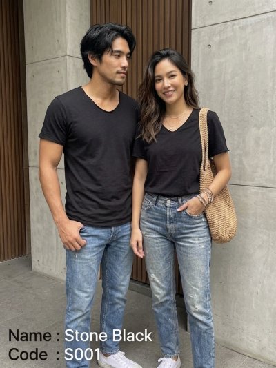 Black (สีดำฟอกสโตน) ผลิตจากผ้าฝ้าย 100% ให้ความรู้สึกนุ่มฟู เบาสบาย